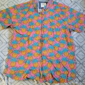 Reverse Threads Pineapple Head XXL Short Sleeve Allan Button Down Shirt Mauve